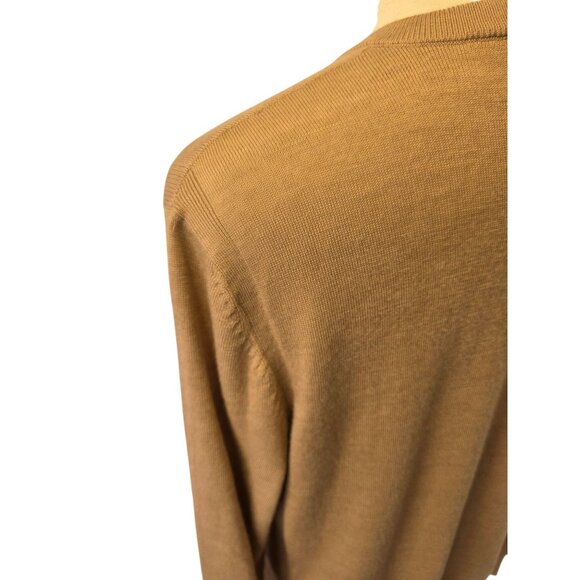 Express Merino Wool V-Neck Sweater Mens Sz L Beige/Tan Lightweight Knit Pullover - Picture 10 of 10